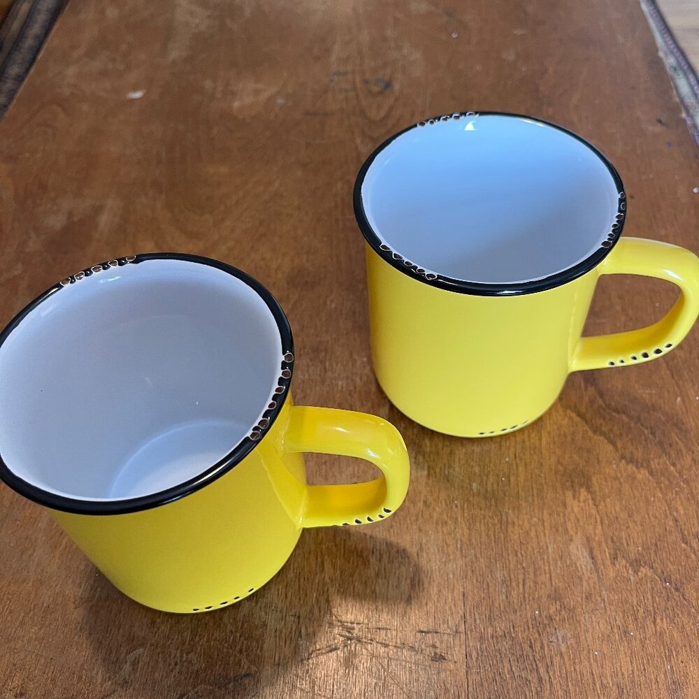 Yellow Enamel vintage 'like' mug